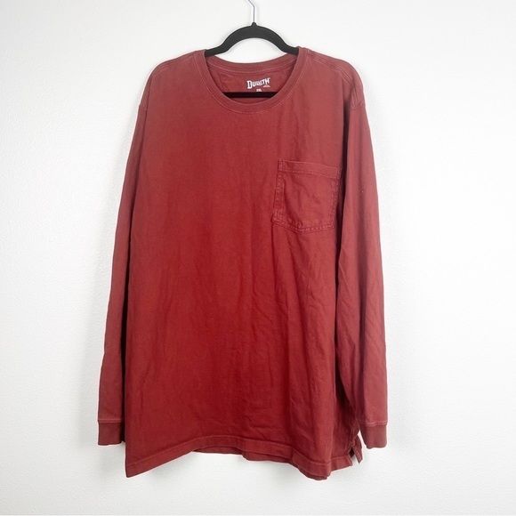 Duluth Trading Long Sleeve Cotton‎ Tee Maroon Sz XL - Picture 1 of 6